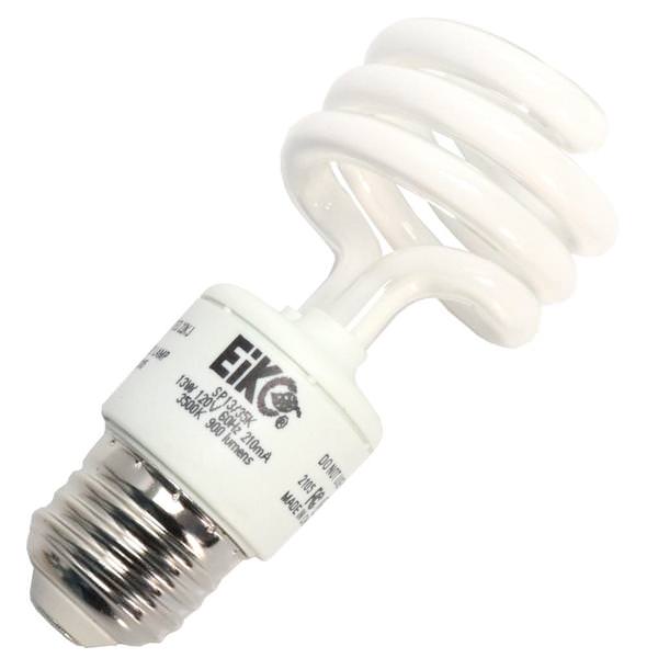 13 watt - 120 volt - Medium Screw (E26) Base - 3,500K - Natural White -Twist / Spiral | Eiko Compact Fluorescent Light Bulb (Eiko SP13/35K 00032)