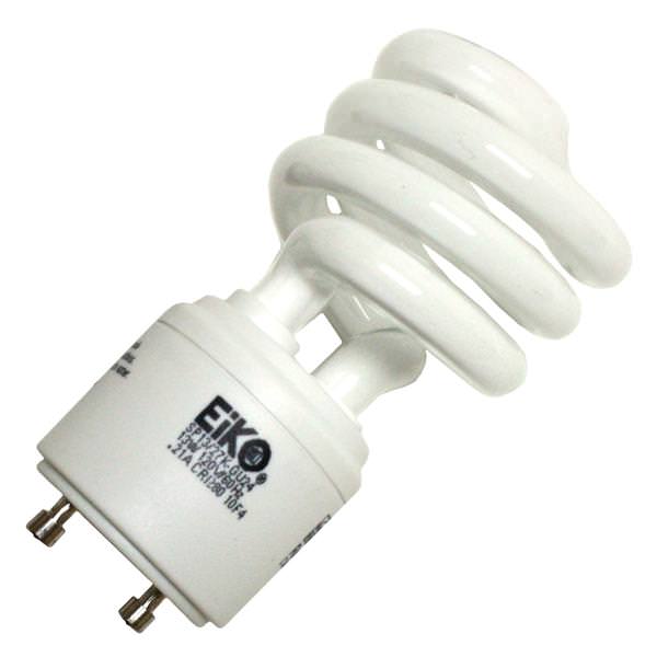 13 watt - 120 volt - T3 - Twist and Lock (GU24) Base - 2,700K - Warm White - Twist / Spiral | Eiko Compact Fluorescent Light Bulb (Eiko SP13/27-GU24 05255)