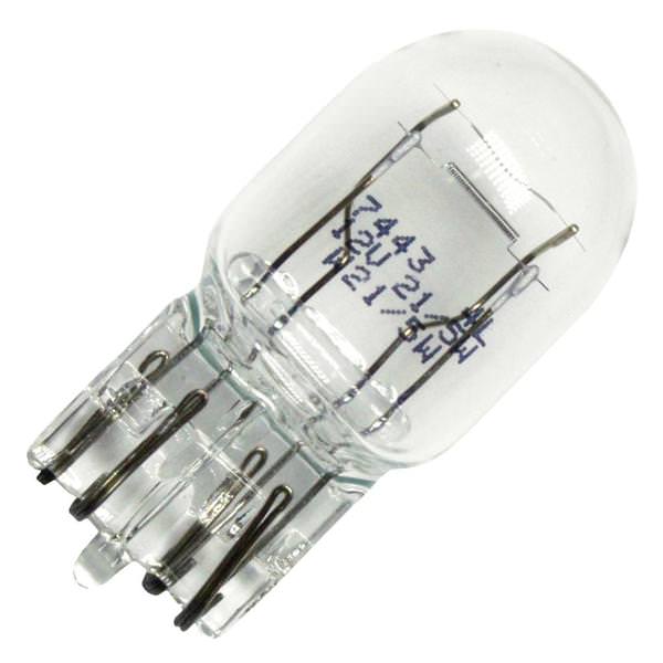 #7443 - 1.85/.44 amp - 13.5 volt - T6 - Maxi Wedge Double Filament (W3x16q) Base | Peak Incandescent Miniature / Automotive Light Bulb (Peak 7443 40935)