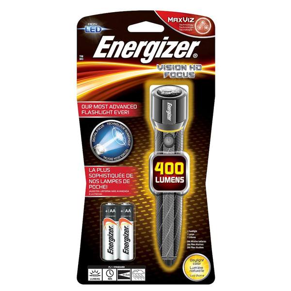 Metallic - Vision HD Focus - Performance - 400 lumens - MaxViz Technology - LED | Energizer Flashlight (2 AA Batteries Included) (Energizer EPMZH21E 12932)