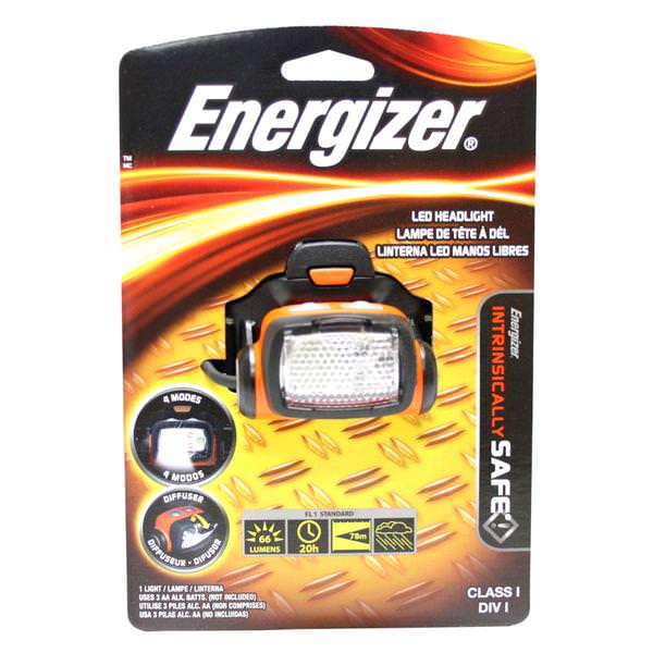 Orange & Black - 66 Lumen - Intrinsically Safe - 4 LED - Headlight | Energizer Flashlight (3AA Batteries Not Included) (Energizer MSHD31BP 07153)