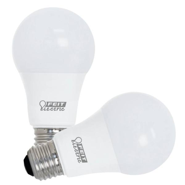 5 watt - 120 volt - A19 - Medium Screw (E26) Base - 3,000K - Natural White - Enhance - Dimmable | Feit Electric LED Light Bulb (2 Pack) (Feit Electric OM40DM/930CA/2 15348)