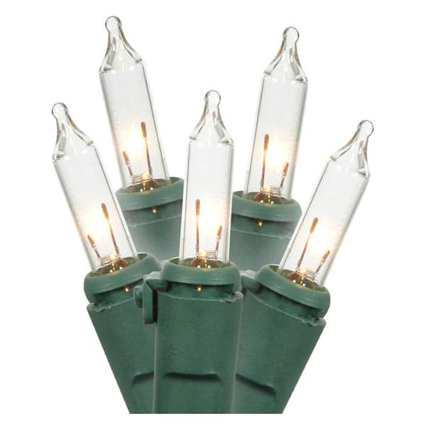 100 Light - 22.75' - Green Wire - Clear - Miniature | Brite Star Christmas Light String Set (Brite Star 100 Lt STRING TO STRING LIGHT SET, CLEAR, GREEN WIRE 37341)