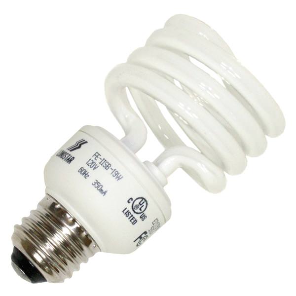 19 watt - 120 volt - T2 - Medium Screw (E26) Base - 2,700K - Warm White - Mini Twist / Spiral | LongStar Compact Fluorescent Light Bulb (LongStar FE-IISB-19W/27K 00192)