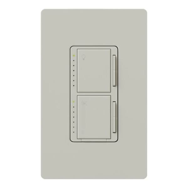 120 volt - 1 amp - Palladium - Wall Switch - Single-Pole / 3-Way - 7-Speed - Maestro | Lutron Fan Control and Dimmer (Lutron MA-LFQ3-PD 00206)