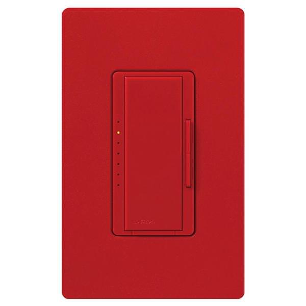 120 volt - Hot Red - Wall Switch - Dimmer - LED / Incandescent Compatible - Single Pole / 3-Way - Toggler - Maestro | Lutron Dimmer Switch (Lutron MACL-153M-HT MAESTRO C.L MULTILOC ED BOX HOT 01085)