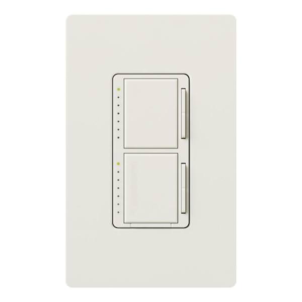 120 volt - 300 x 2 watt - White - Wall Switch - Preset Dimmer - Incandescent / Halogen Compatible - Single-Pole - Maestro | Lutron Dual Dimmer Switch (Lutron MA-L3L3-WH MA DIM/DIM 300W/300W WH WH 41137)