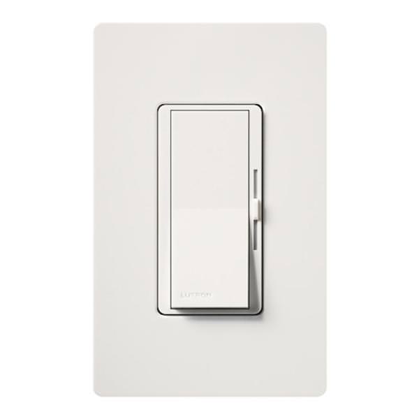120 volt - Snow - Wall Switch - Preset Dimmer - LED / Incandescent Compatible - Single-Pole / 3-Way - Toggler - Diva® | Lutron Dimmer Switch (Lutron DVSCCL-253P-SW DIVA CFL/LED BOX 250W WHITE 09218)