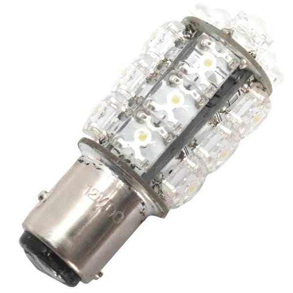 2 watt - 12 volt - T-8 - Piranha LED - Ultra-Bright Output - Double Contact (BAY15d) Base | Norman LED Miniature / Automotive Light Bulb (Norman LED-P1157-W 11571)