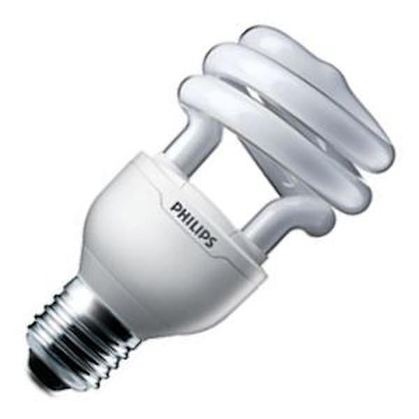 15 watt - 120 volt - EL/mdT - Medium Screw (E26) Base - 2,700K - Warm White - Twist / Spiral - Dimmable | Philips Compact Fluorescent Light Bulb (Philips BC-EL/mdT 15W 1% Dim 20042)