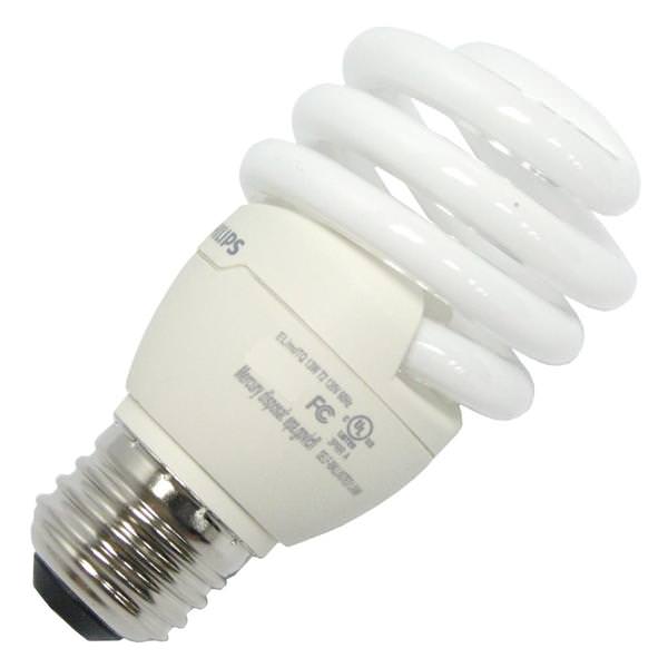 13 watt - 110/127 volt - EL/mdTQS - Medium Screw (E26) Base - 2,700K - Warm White - Energy Saver - Miniature Twist / Spiral | Philips Compact Fluorescent Light Bulb (Philips SBC-EL/mdTQS 13W T2 6/1 55196)