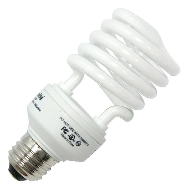 23 watt - 120 volt - T2 - Medium Screw (E26) Base - 4,100K - Cool White - 800 Series - Mini Twist / Spiral | Plusrite Compact Fluorescent Light Bulb (Plusrite CF23ET2/SP/841 4236 04236)