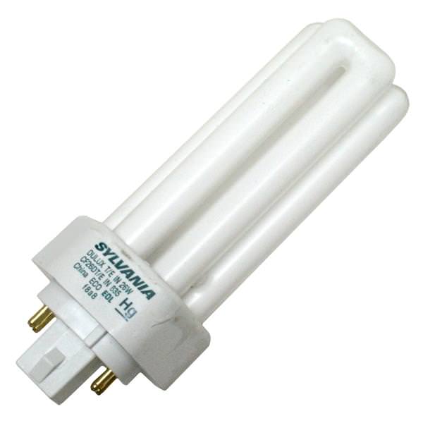 26 watt - T4 - 4-Pin (GX24q-3) Base - 3,500K - Natural White - 800 Series - Triple Tube - Silicone Coated - Tough Coat | Compact Fluorescent Light Bulb (General CF26DT/E/IN/835/TF 20881)