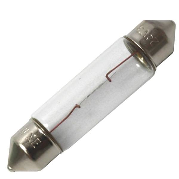 5 watt - .19 amp - 24 volt - T3.25 - Festoon (SV8.5-8) Base - Clear | Satco Incandescent Miniature / Automotive Light Bulb (Satco X5T3 1/4 24V Festoon S6987 06987)