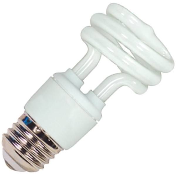 11 watt - 120 volt - T2 - Medium Screw (E26) Base - 5,000K - Daylight - Mini Twist / Spiral | Satco Compact Fluorescent Light Bulb (Satco 11T2/50 S5509 05509)