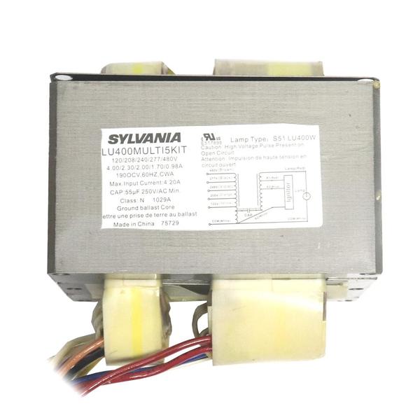 1 Lamp - 400 watt - 120/208/240/277/480 volt - 5-Tap - Magnetic - LUMALUX | Sylvania High Pressure Sodium HID Ballast Kit (Sylvania LU400MULTI5KIT 75729)