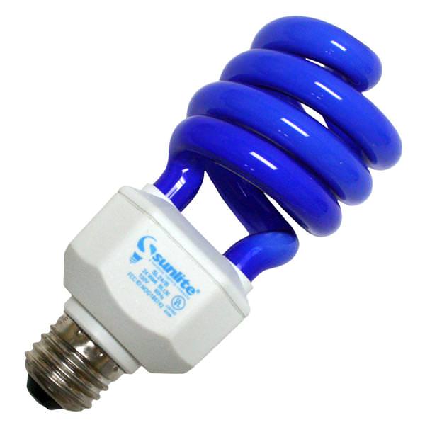 24 watt - 120 volt - Medium Screw (E26) Base - Blue - Swirl Twist / Spiral | Sunlite Compact Fluorescent Light Bulb (Sunlite SL24/B 24W BLUE SWIRL 05511)