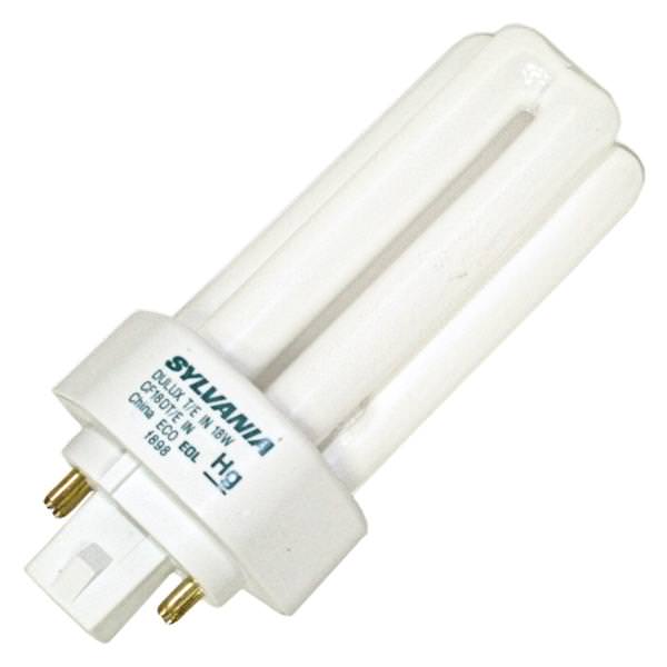 18 watt - T4 - 4-Pin (GX24q2) Base - 4,100K - Cool White - 800 Series - Triple Tube - Dulux T/E/IN | Sylvania Compact Fluorescent Light Bulb (Sylvania CF18DT/E/IN/841 20878)