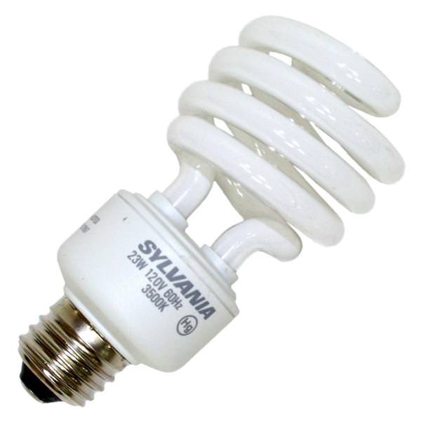 23 watt - 120 volt - T2 - Medium Screw (E26) Base - 3,500K - Natural White - 800 Series - Dulux EL - Mini Twist / Spiral | Sylvania Compact Fluorescent Light Bulb (Sylvania CF23EL/SPIRAL/835 26356)