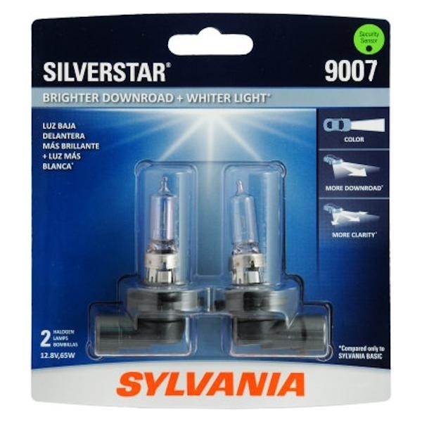 #9007ST - 55/65 watt - 12.8 volt - Headlight - SilverStar - Halogen | Sylvania Incandescent Miniature / Automotive Light Bulb (2 pack) (Sylvania 9007ST BP 8 TWIN 32109)