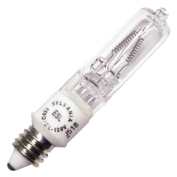 150 watt - 120 volt - T4 - Miniature Candelabra Screw (E11) Base - 3,000K - Natural White - Clear - Single Ended - Super-Q | Sylvania Halogen Incandescent Light Bulb (Sylvania 150Q/CL/MC (ESL) 120V 58738)