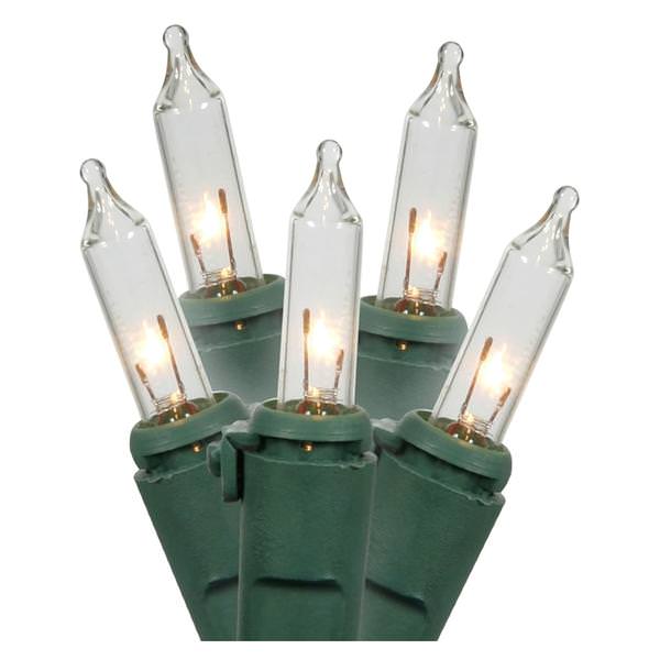 15 Light - Green Wire - Clear - Miniature | Gerson Christmas Light String Set (Gerson MINIATURE SET 15LT CLR 60016)