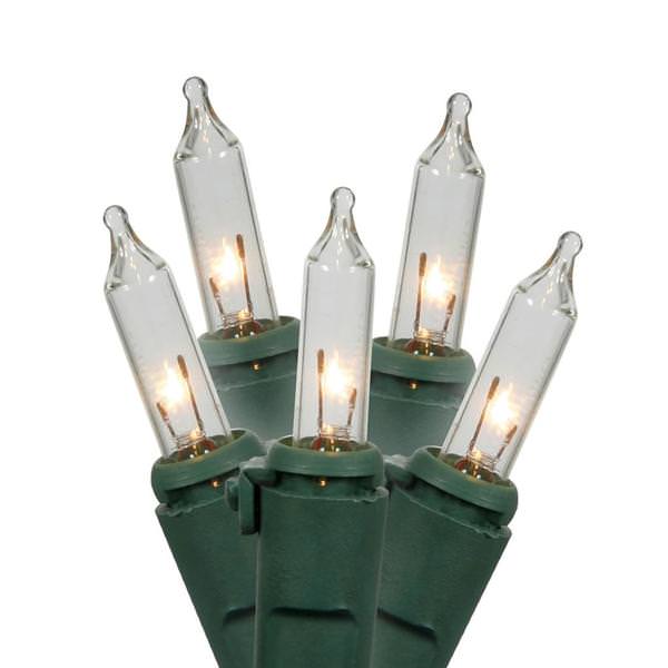 50 Light - 13' - Green Wire - Clear - Miniature | Brite Star Christmas Light String Set (Brite Star 50 Lt STRING TO STRING LIGHT SET, CLEAR, GREEN WIRE 37321)